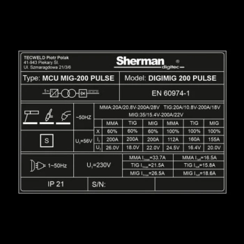 Sherman DIGIMIG 200 Pulse